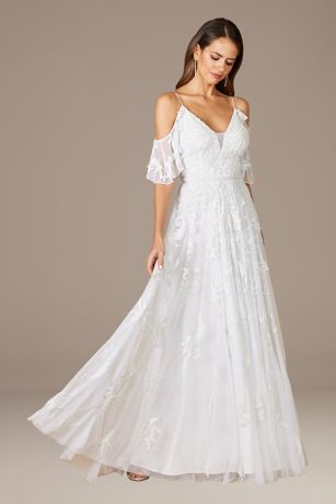 Long Sheath Wedding Dress - Lara